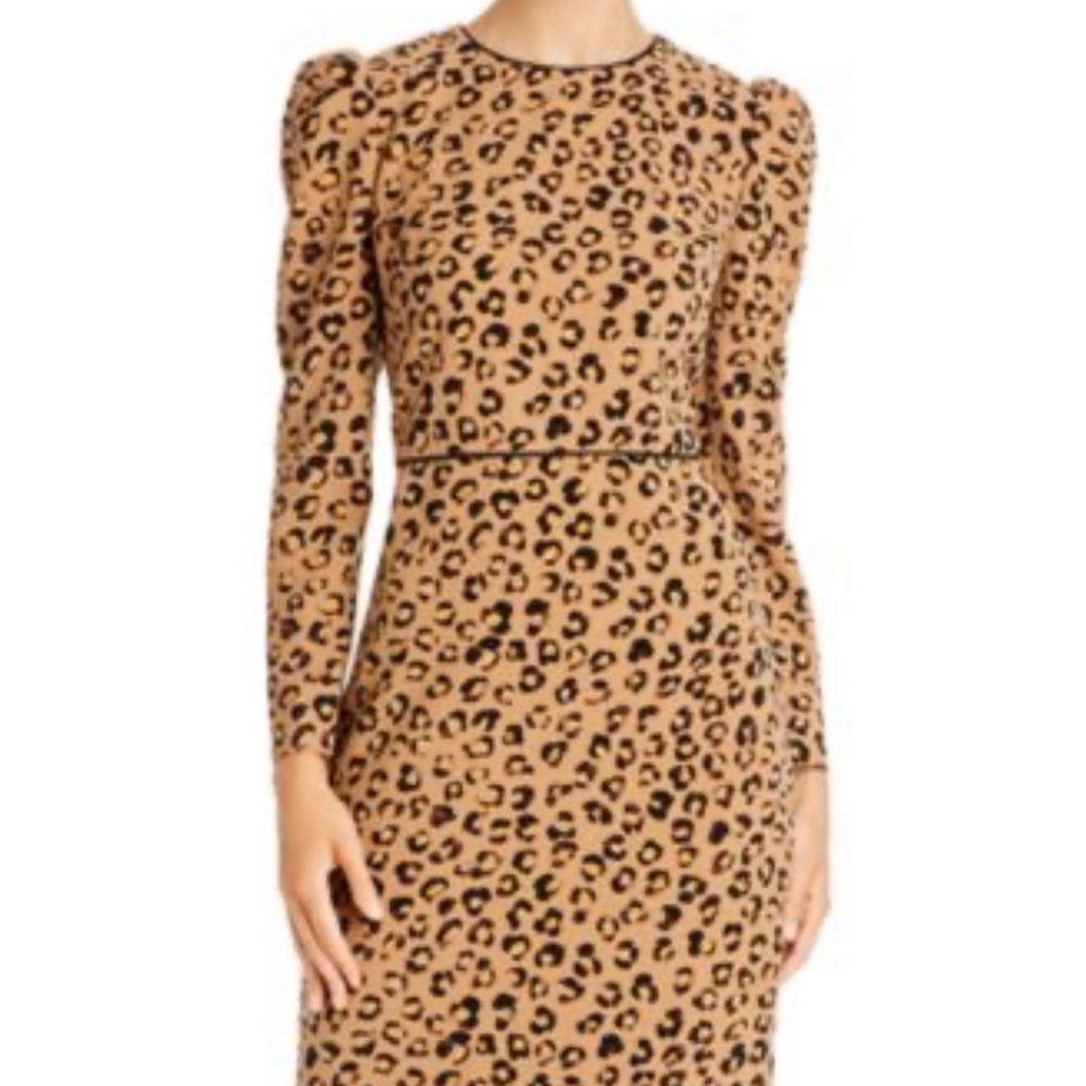 Donna Karen Leopard Print Long Sleeve Dress size 4